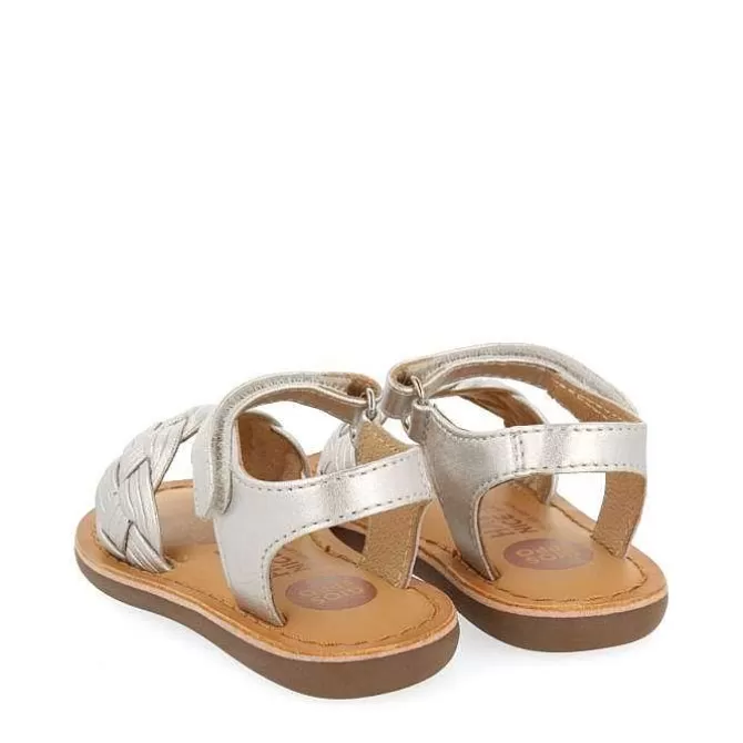 Bebe | Sandalias Bebe Nina<Gioseppo Sandalias De Piel Plata Con Trenzado Y Cierre Ajustable Para Bebe Flushe