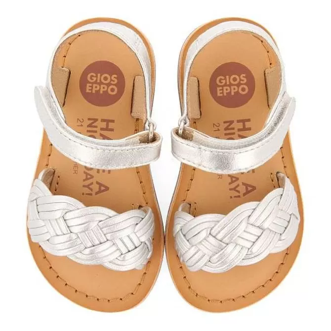 Bebe | Sandalias Bebe Nina<Gioseppo Sandalias De Piel Plata Con Trenzado Y Cierre Ajustable Para Bebe Flushe