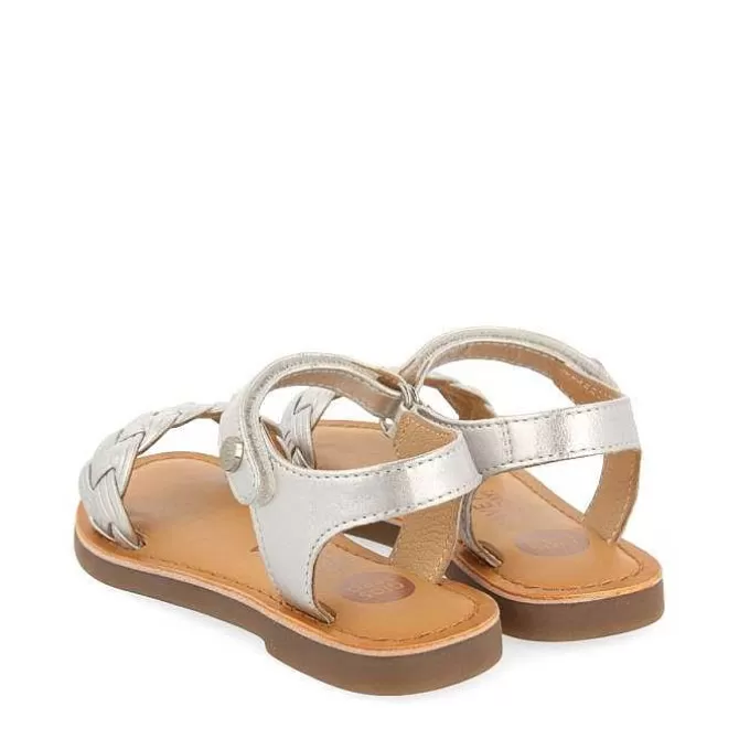 Niñas | Sandalias<Gioseppo Sandalias De Piel Plata Con Trenzado Y Cierre Ajustable Para Nina Y Nino Manastir