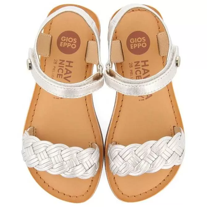 Niñas | Sandalias<Gioseppo Sandalias De Piel Plata Con Trenzado Y Cierre Ajustable Para Nina Y Nino Manastir