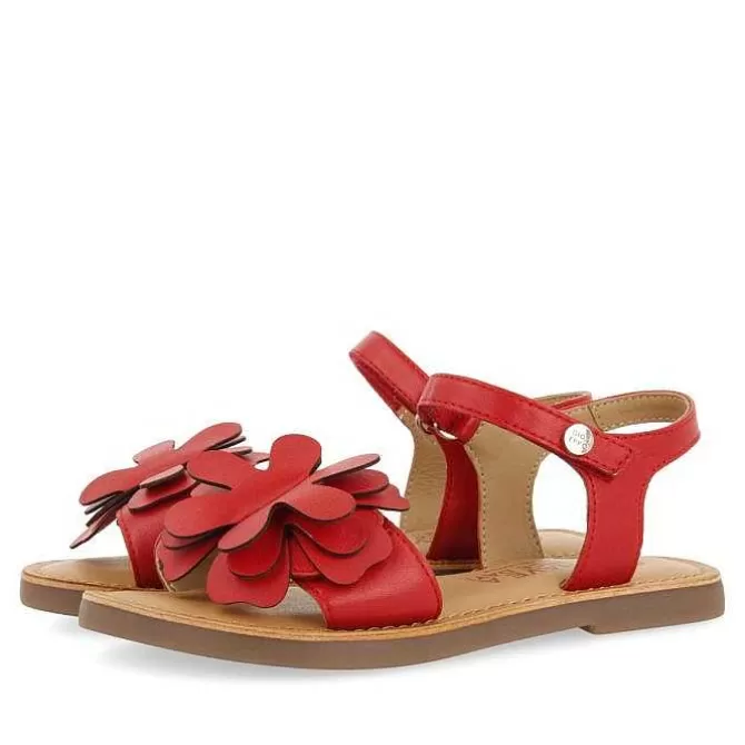 Niñas | Sandalias<Gioseppo Sandalias De Piel Roja Con Adornos De Flores Para Nina Y Nino Cres
