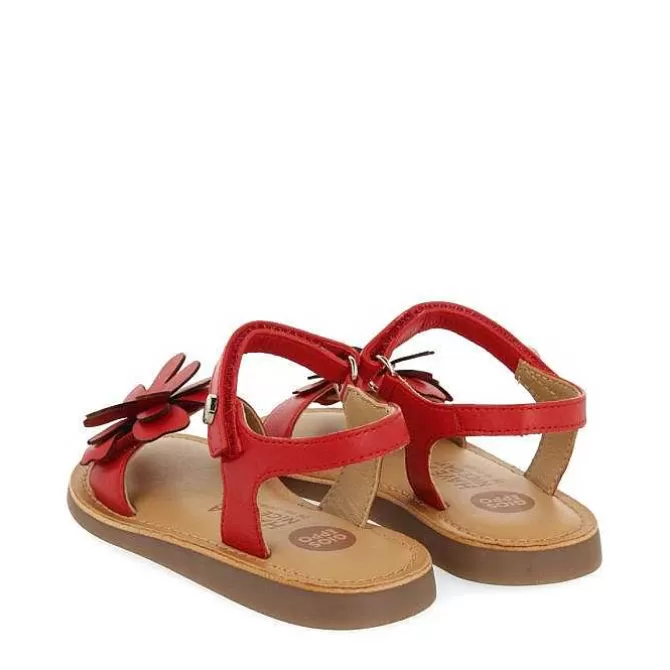 Niñas | Sandalias<Gioseppo Sandalias De Piel Roja Con Adornos De Flores Para Nina Y Nino Takilma