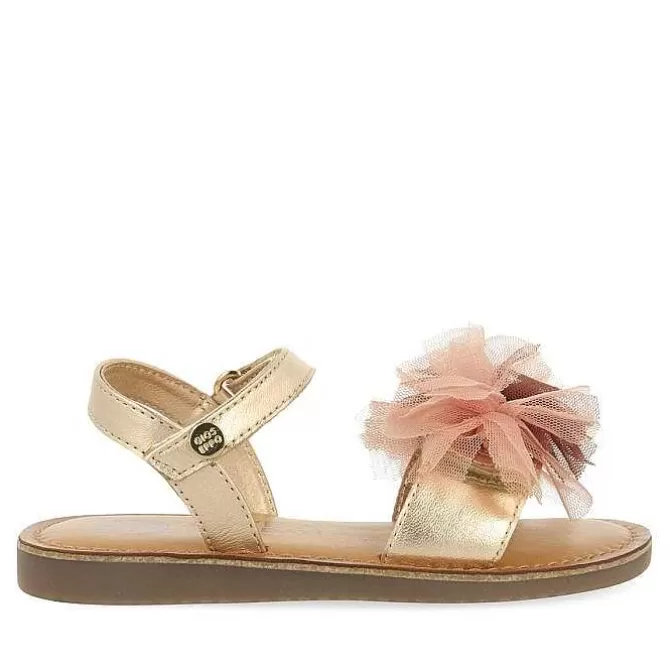 Niñas | Sandalias<Gioseppo Sandalias De Piel Rosa Dorada Con Decoraciones De Tul Multicolor Para Nina Y Nino Bicaj