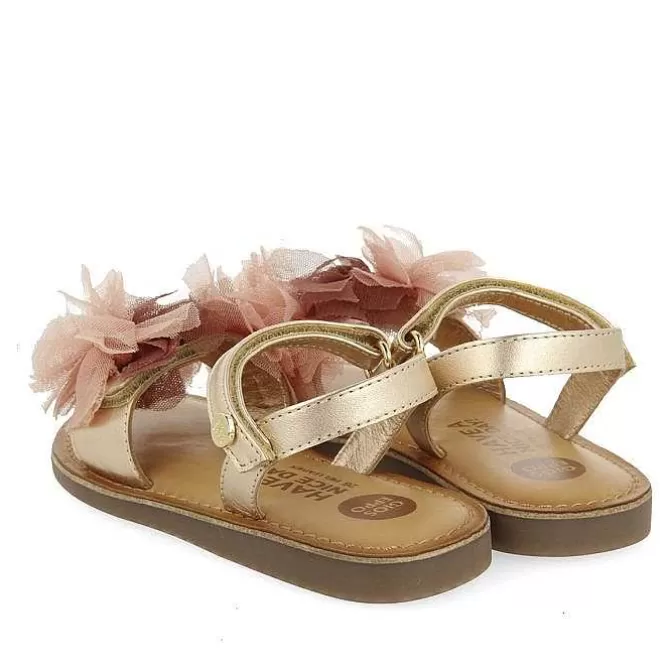 Niñas | Sandalias<Gioseppo Sandalias De Piel Rosa Dorada Con Decoraciones De Tul Multicolor Para Nina Y Nino Bicaj