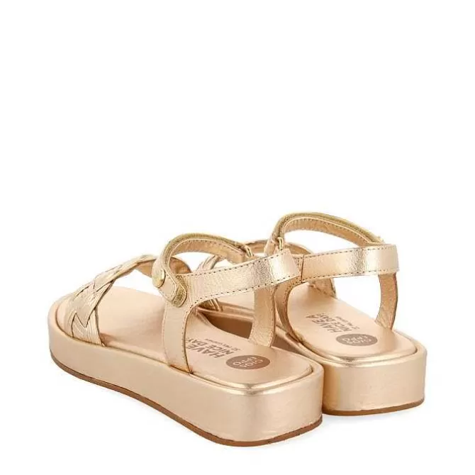 Niñas | Sandalias<Gioseppo Sandalias De Piel Rosa Dorada Con Trenzado Y Suela Voluminosa Para Nina Y Nino Shanico