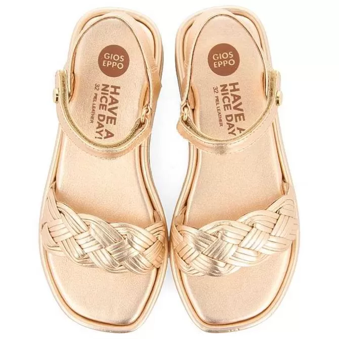 Niñas | Sandalias<Gioseppo Sandalias De Piel Rosa Dorada Con Trenzado Y Suela Voluminosa Para Nina Y Nino Shanico