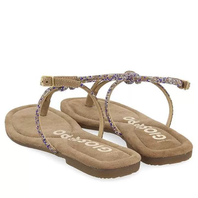 Sandalias Planas<Gioseppo Sandalias De Piel Taupe Con Tiras Y Adornos Para Mujer Seffner