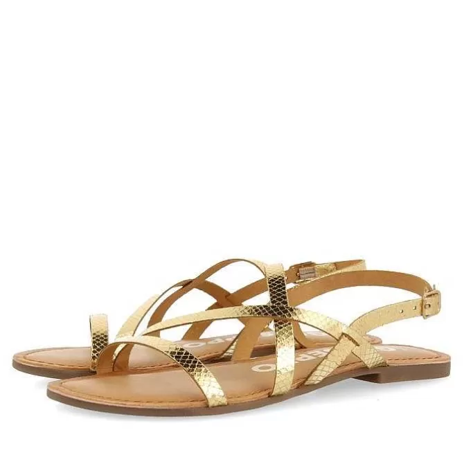 Sandalias Planas<Gioseppo Sandalias De Piel Tira Fina Dorada Para Mujer Dania