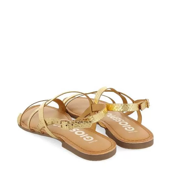 Sandalias Planas<Gioseppo Sandalias De Piel Tira Fina Dorada Para Mujer Dania