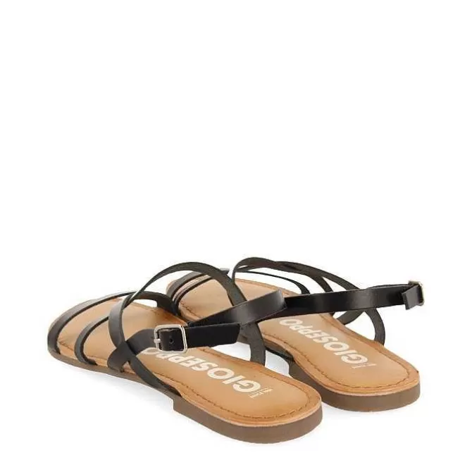 Sandalias Planas<Gioseppo Sandalias De Piel Tira Fina Negra Para Mujer Dania