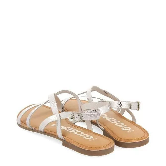 Sandalias Planas<Gioseppo Sandalias De Piel Tira Fina Plata Para Mujer Dania