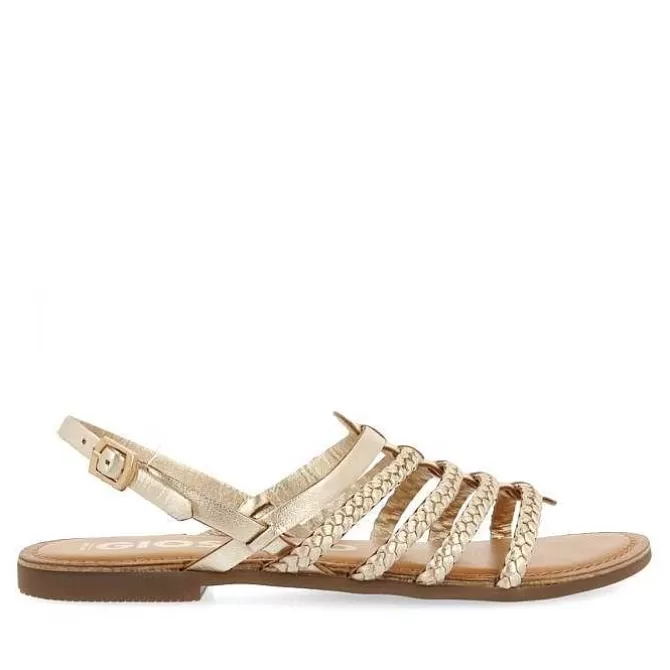 Sandalias Planas<Gioseppo Sandalias De Piel Trenzada Dorada Para Mujer Limina