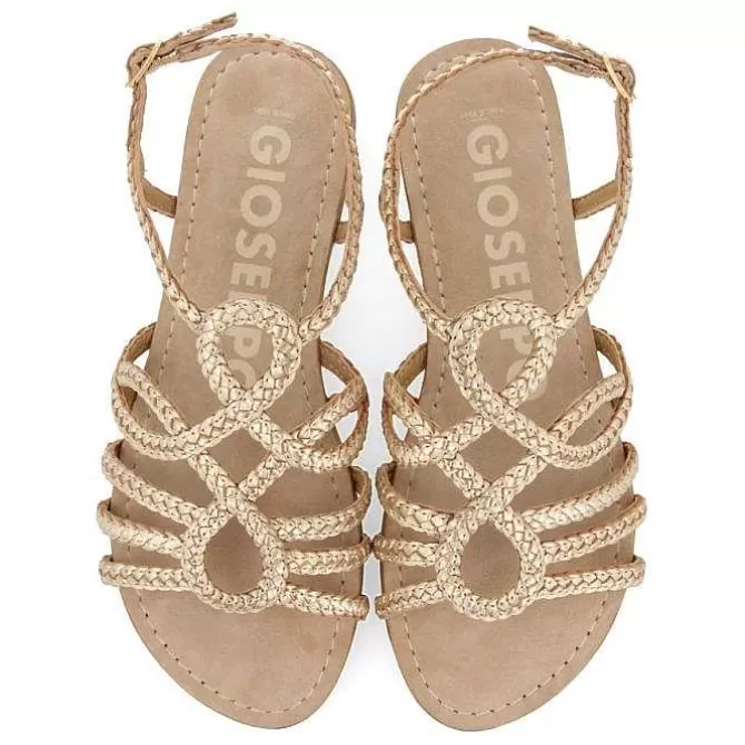Sandalias Planas<Gioseppo Sandalias De Piel Trenzada Dorada Para Mujer Yakima