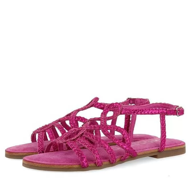 Sandalias Planas<Gioseppo Sandalias De Piel Trenzada Fucsia Para Mujer Yakima