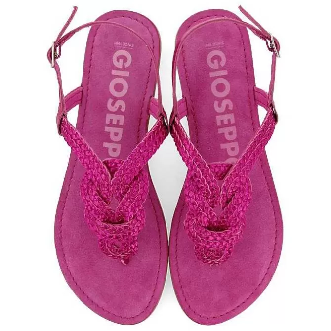 Sandalias Planas<Gioseppo Sandalias De Piel Trenzada Fucsia Para Mujer Zupanja