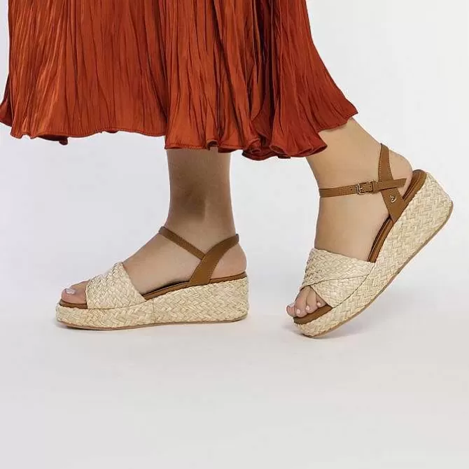 Sandalias Cuña<Gioseppo Sandalias De Rafia Con Plataforma Color Natural Para Mujer Coos