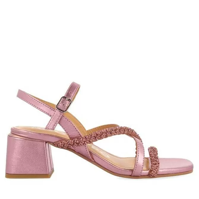 Sandalias Tacon<Gioseppo Sandalias De Tacon Fucsia Con Tiras Y Pedreria Para Mujer Niscemi