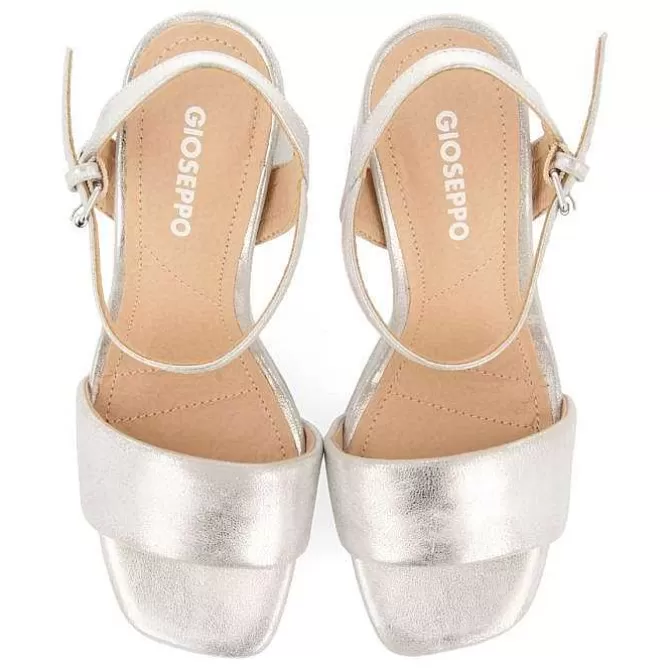 Sandalias Tacon<Gioseppo Sandalias De Tacon Plata Con Tira Acolchada Para Mujer Lehigh