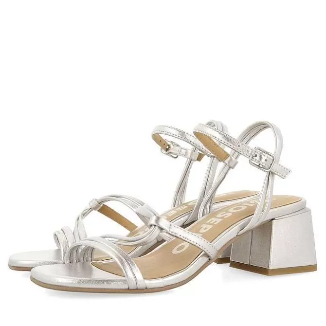 Sandalias Tacon<Gioseppo Sandalias De Tacon Plata Con Tiras Trenzadas Para Mujer Pustec