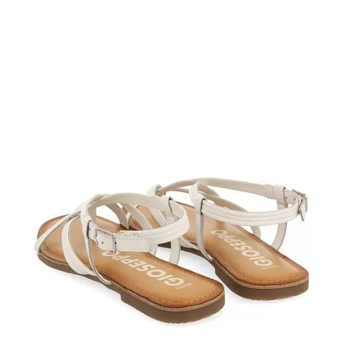 Sandalias Planas<Gioseppo Sandalias De Tira Cruzada De Piel Blanca Para Mujer Funare