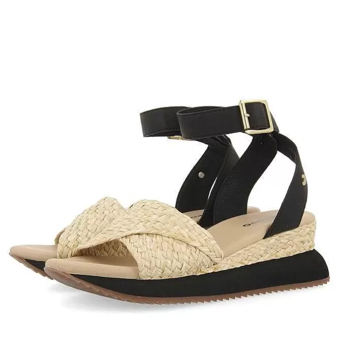 Sandalias Deportivas<Gioseppo Sandalias Deportivas Con Cuña Beige Y Negro Para Mujer Mehama