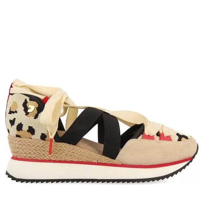 Sandalias Deportivas<Gioseppo Sandalias Deportivas Con Cuña Y Estampado Leopardo Para Mujer Rowlett