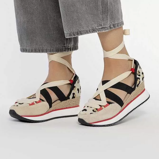 Sandalias Deportivas<Gioseppo Sandalias Deportivas Con Cuña Y Estampado Leopardo Para Mujer Rowlett