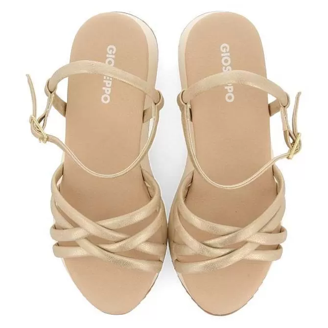 Sandalias Deportivas<Gioseppo Sandalias Dorada Con Cuña Y Tirantes Tubulares Para Mujer Permet