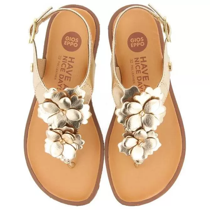 Niñas | Sandalias<Gioseppo Sandalias Doradas De Piel Con Adorno De Flores Para Nina Y Nino Imotski