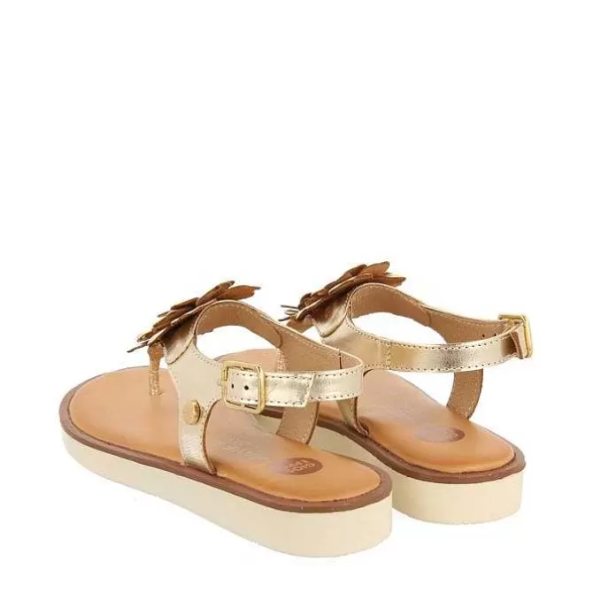 Niñas | Sandalias<Gioseppo Sandalias Doradas De Piel Con Adorno De Flores Para Nina Y Nino Imotski
