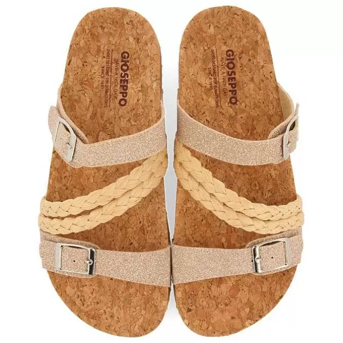 Chancletas<Gioseppo Sandalias Estilo Bio Con Tirantes Dorados Y Hebilla Para Mujer Loupian