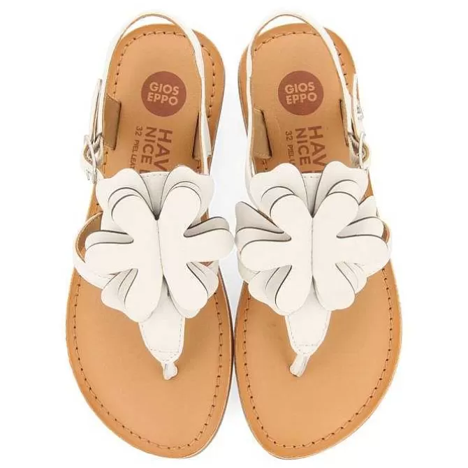 Niñas | Sandalias<Gioseppo Sandalias Estilo Griego De Piel Blanca Con Decoracion De Flores Para Nina Y Nino Suke