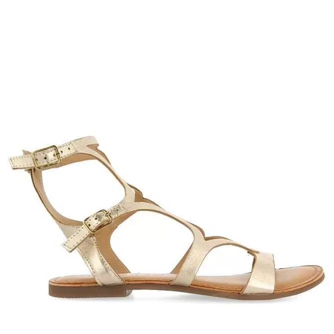 Sandalias Planas<Gioseppo Sandalias Estilo Romano Piel Color Platino Para Mujer Topoje