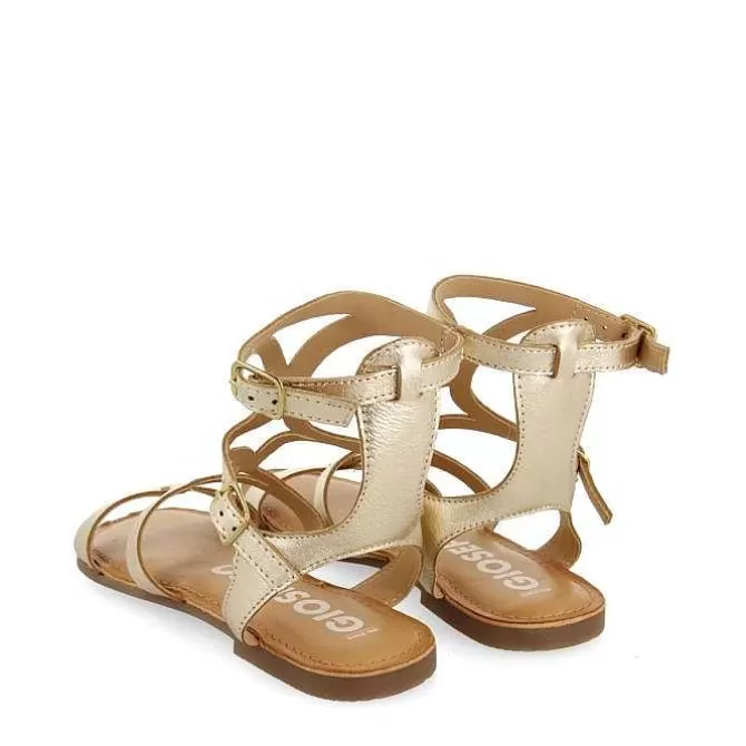 Sandalias Planas<Gioseppo Sandalias Estilo Romano Piel Color Platino Para Mujer Topoje