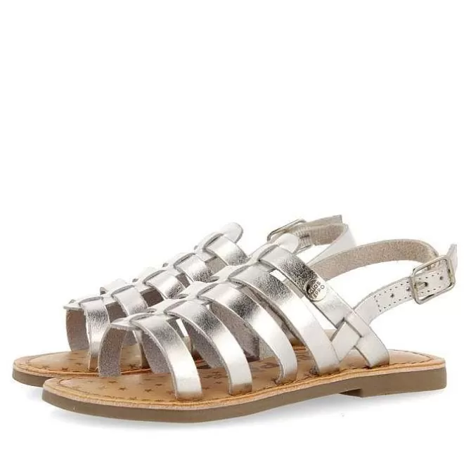 Niñas | Sandalias<Gioseppo Sandalias Estilo Romano Piel Plata Nina Y Nino Leni