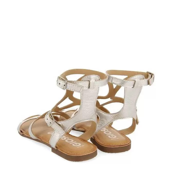 Sandalias Planas<Gioseppo Sandalias Estilo Romano Piel Plata Para Mujer Topoje