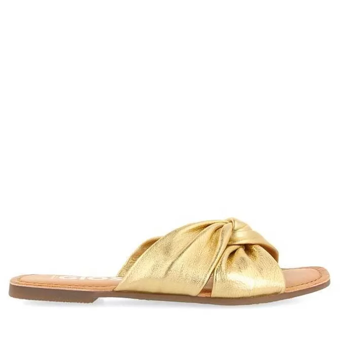 Sandalias Planas<Gioseppo Sandalias Estilo Slip De Piel Dorada Para Mujer Agira