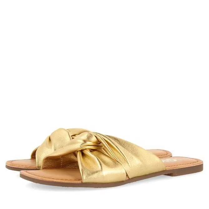 Sandalias Planas<Gioseppo Sandalias Estilo Slip De Piel Dorada Para Mujer Agira