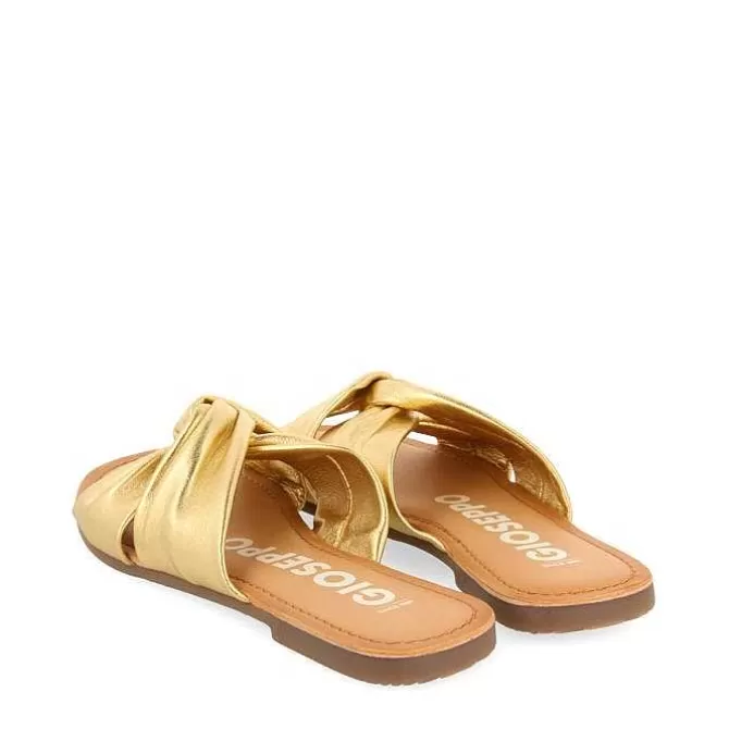 Sandalias Planas<Gioseppo Sandalias Estilo Slip De Piel Dorada Para Mujer Agira