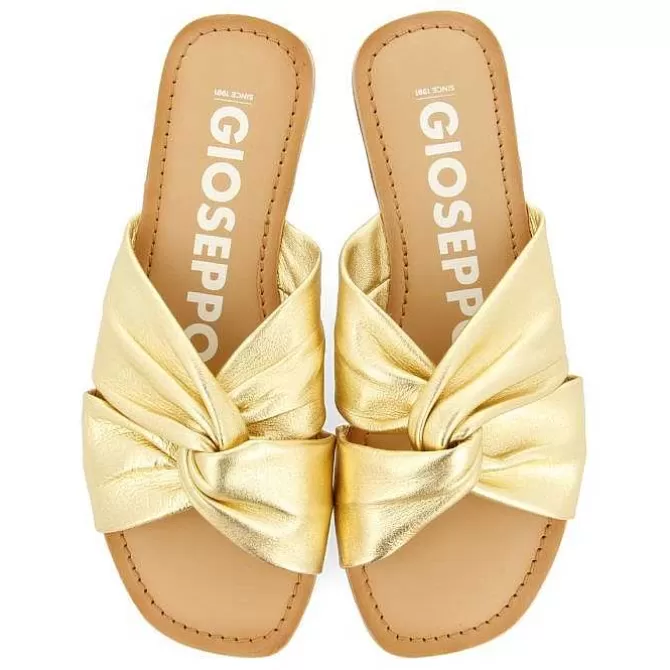 Sandalias Planas<Gioseppo Sandalias Estilo Slip De Piel Dorada Para Mujer Agira