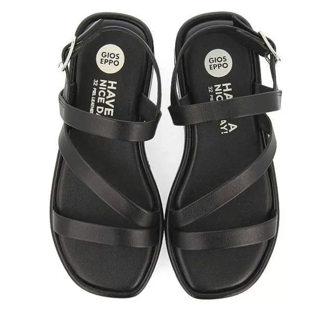 Niñas | Sandalias<Gioseppo Sandalias Negras De Piel Con Tiras Y Suela Con Volumen Para Nina Y Nino Coulee