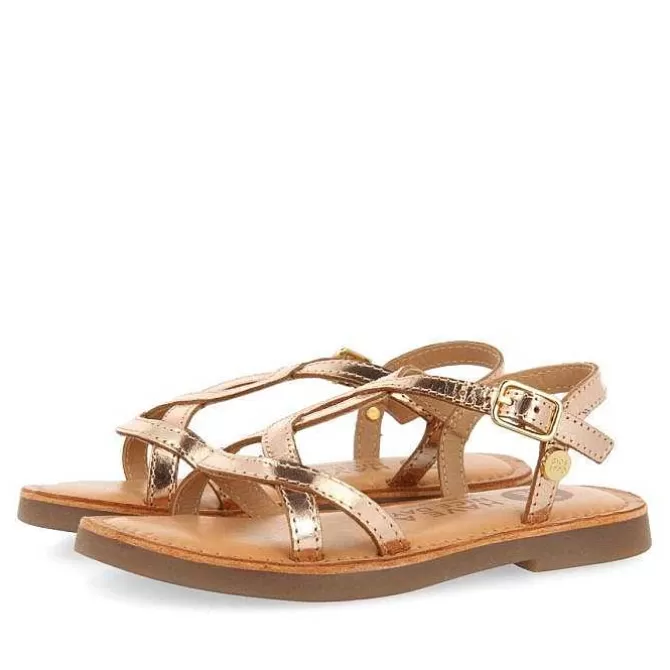 Niñas | Sandalias<Gioseppo Sandalias Nina Tilly De Piel Metalizada Y Latina
