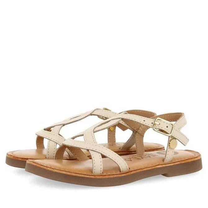 Niñas | Sandalias<Gioseppo Sandalias Nina Tilly Piel Metalizada Blanco Roto