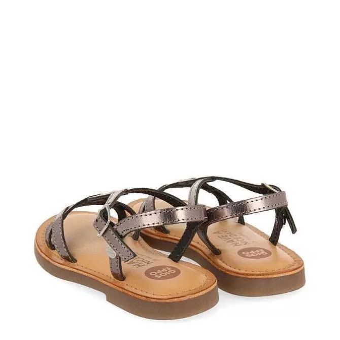 Niñas | Sandalias<Gioseppo Sandalias Nina Tilly Piel Metalizada Plata Oscuro