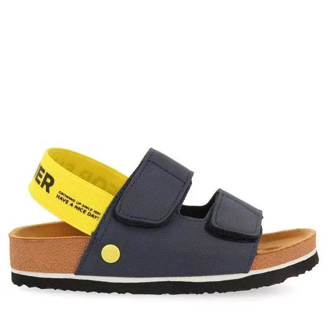 Niños | Chancletas<Gioseppo Sandalias Nino Courgis Plantilla Azul Marino Con Detalles Amarillos