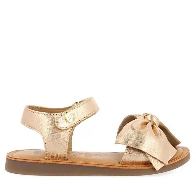Niñas | Sandalias<Gioseppo Sandalias Piel Con Lazo Rosa Dorado Nina Y Nino Delonice