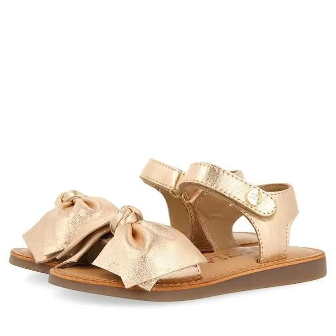 Niñas | Sandalias<Gioseppo Sandalias Piel Con Lazo Rosa Dorado Nina Y Nino Delonice