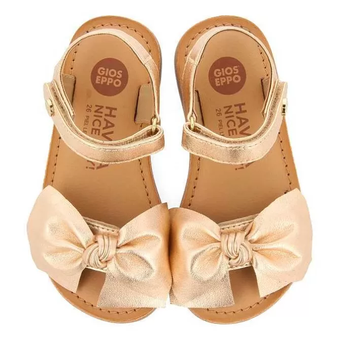 Niñas | Sandalias<Gioseppo Sandalias Piel Con Lazo Rosa Dorado Nina Y Nino Delonice
