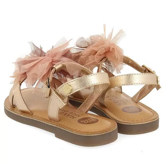 Niñas | Sandalias<Gioseppo Sandalias Piel Rosa Dorada Con Pompones Rosa Para Nina Y Nino Tecate