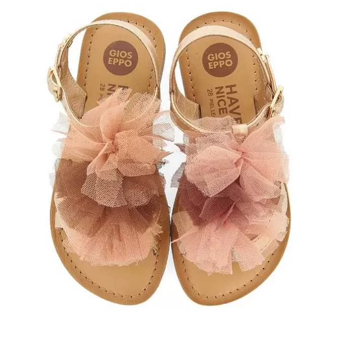 Niñas | Sandalias<Gioseppo Sandalias Piel Rosa Dorada Con Pompones Rosa Para Nina Y Nino Tecate